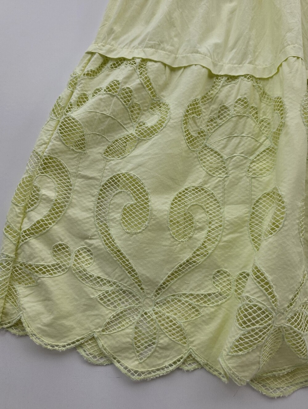 Haute Hippie Style Yellow Short Sleeve Tiered Somerset Maxi Dress - Picture 8 of 10
